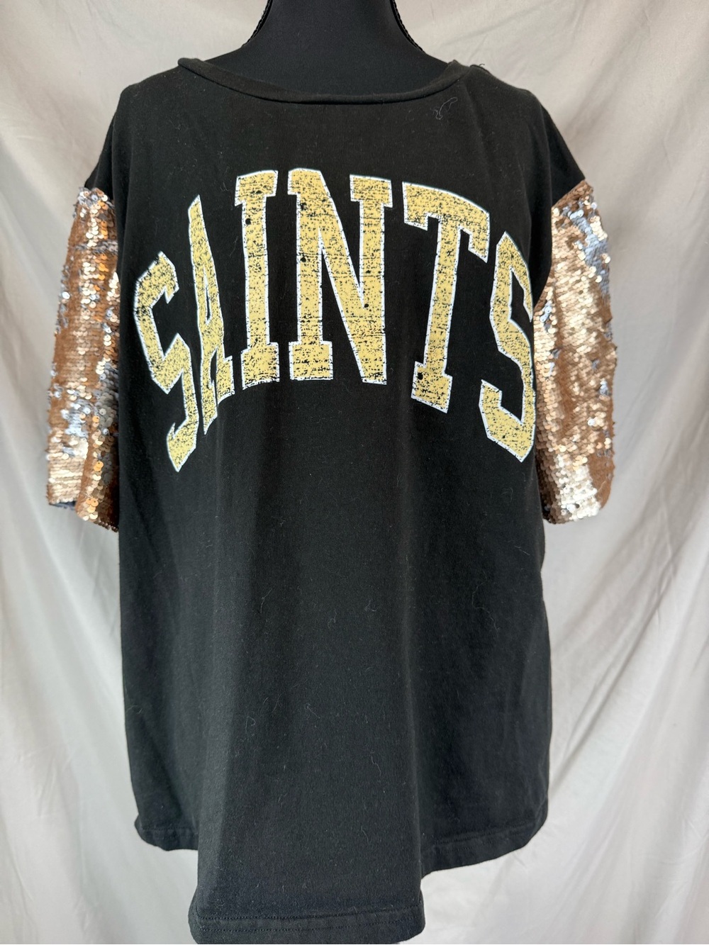 Women’s Gameday Couture New Orleans Saints “Rise Up” Sequin T-Shirt - Black - XL